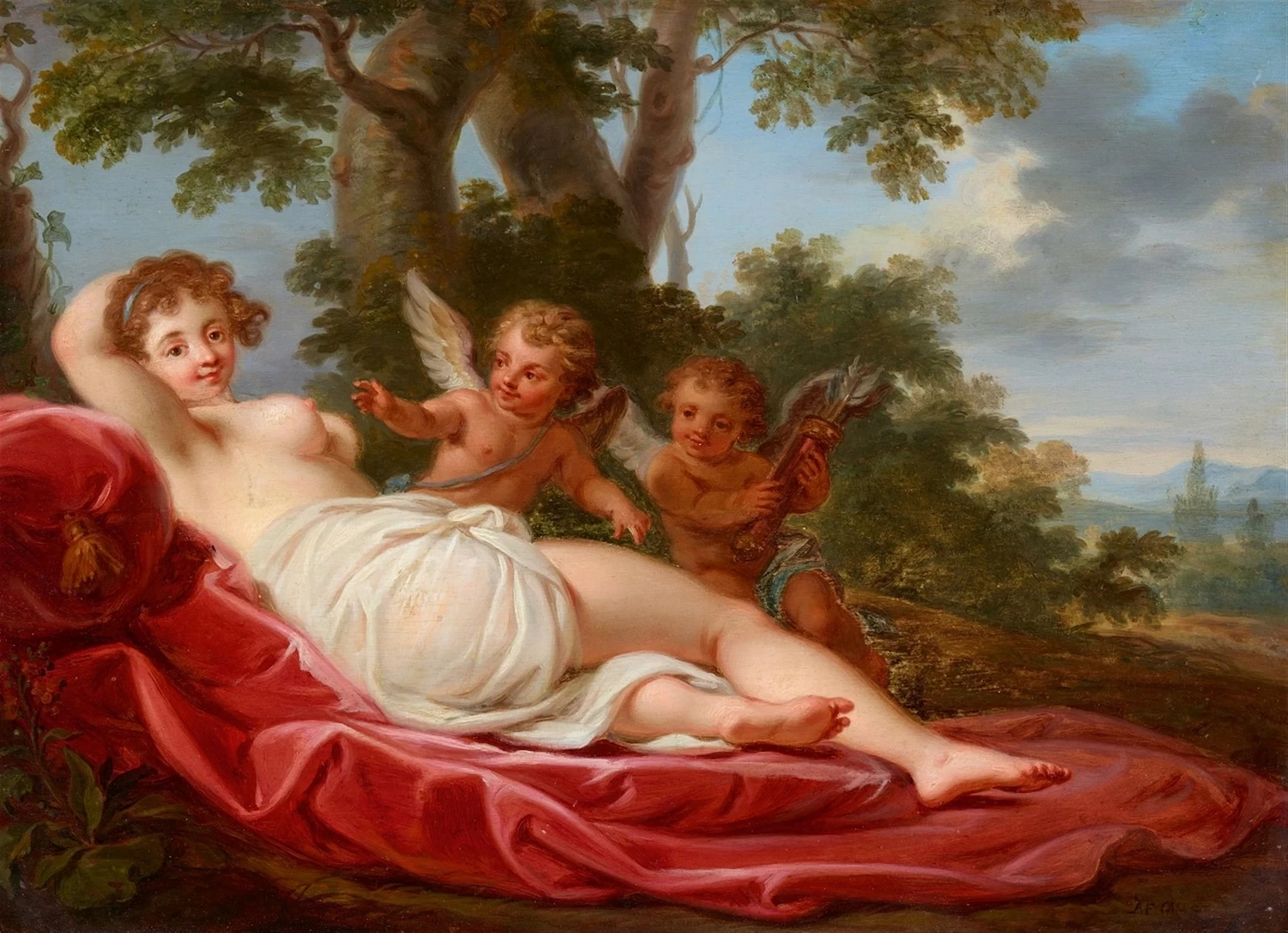 Venere sdraiata con i cherubini